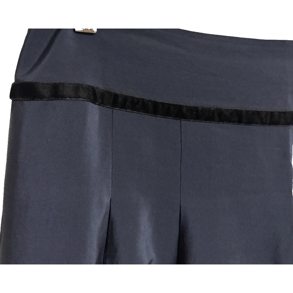 Ann Taylor Silk Skirt Full Size 10 Blue Tank Damask Zipper Women Casual Zipper
